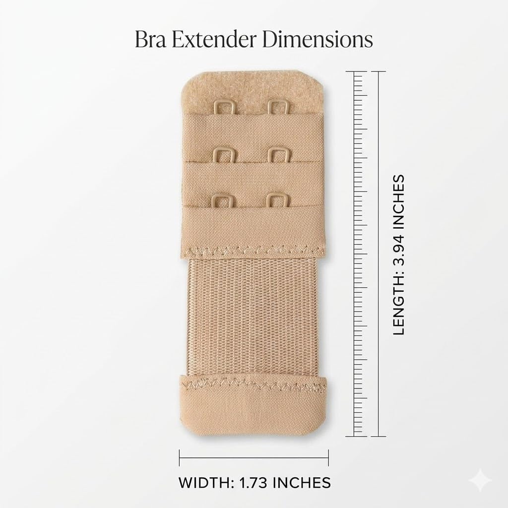 Women’s Bra Extenders 2 Hook/3 Hook Stretchy Bra Extension Strap, Soft Elastic Bra Size Extender for Comfortable Fit