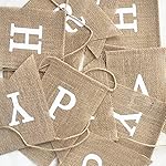 Uniwish Happy Birthday Burlap Banner Neutral Happy Birthday Party Decorations Boho Rustic Bunting Sign Swallowtail Flags, 2 in 1 - Image 4