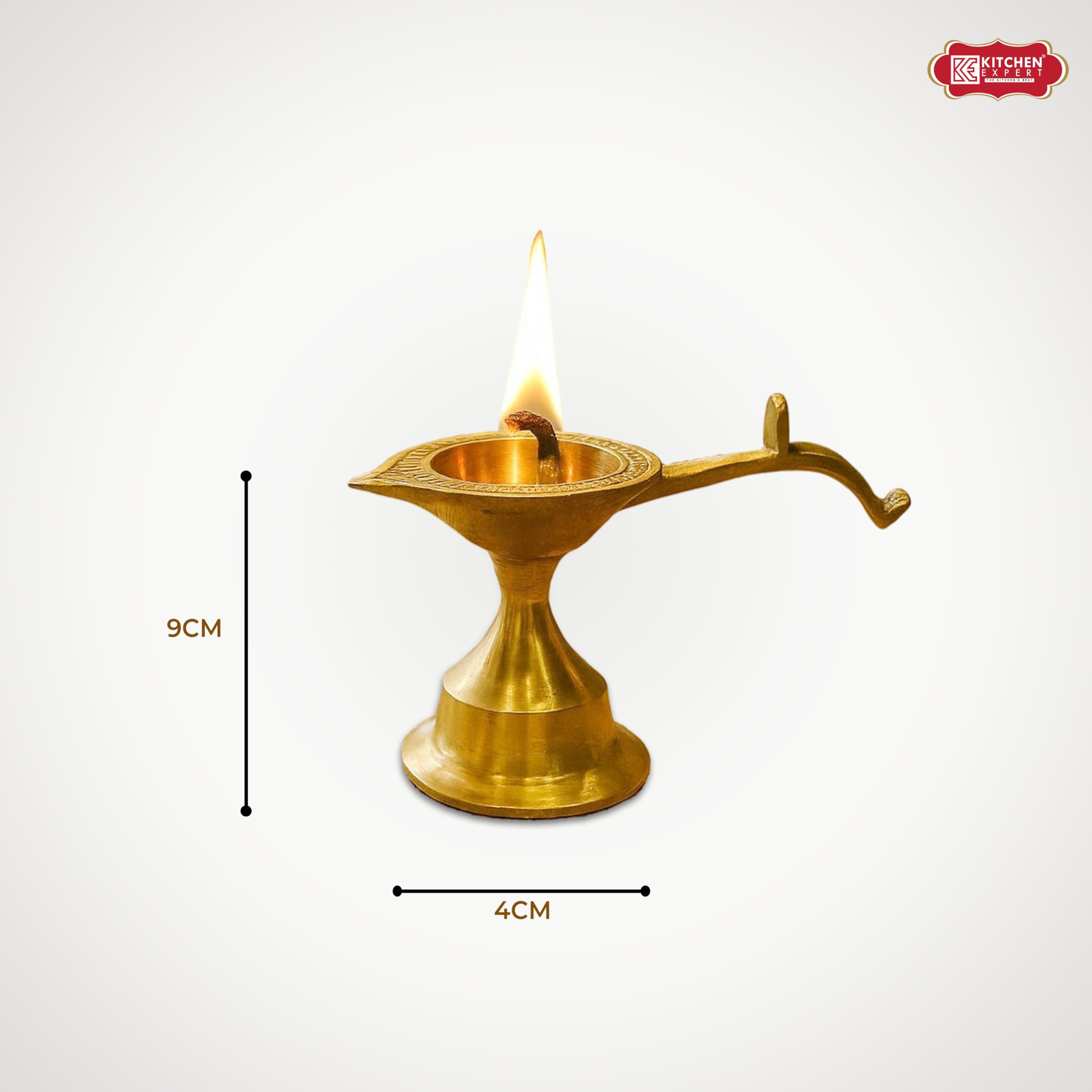 Brass Aarti Diya - Traditional Pooja Lamp -4
