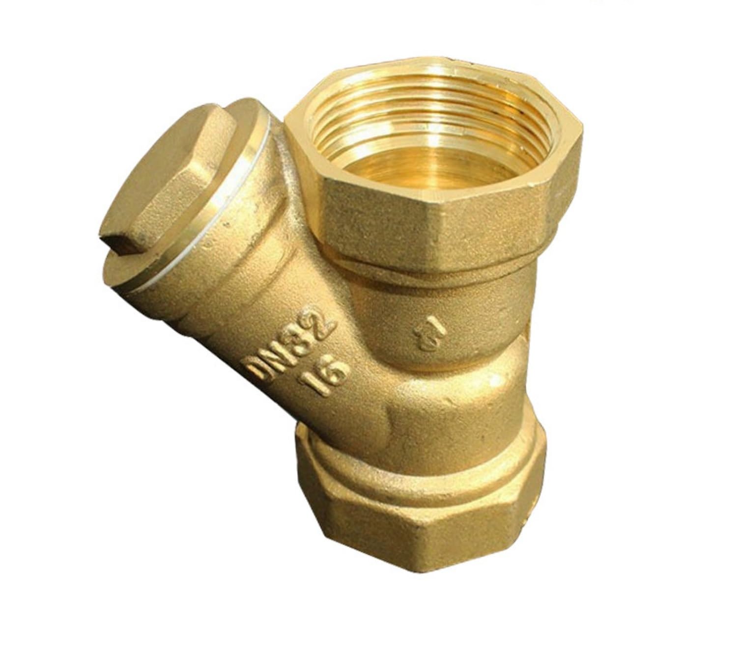 Y-Shaped Water Filter - Thick Pre-Filter for Tap Water Compatible with Standard Water Meters Gold 1-1 4 inch