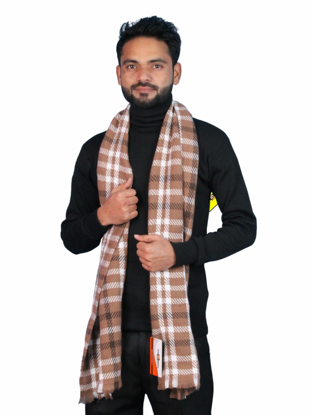 pick ur needs Men’s Checked Winter Muffler Soft Textured Wool-Blend Scarf for Men Classic Check Design for Office, Casual & Travel Wear-picture-11