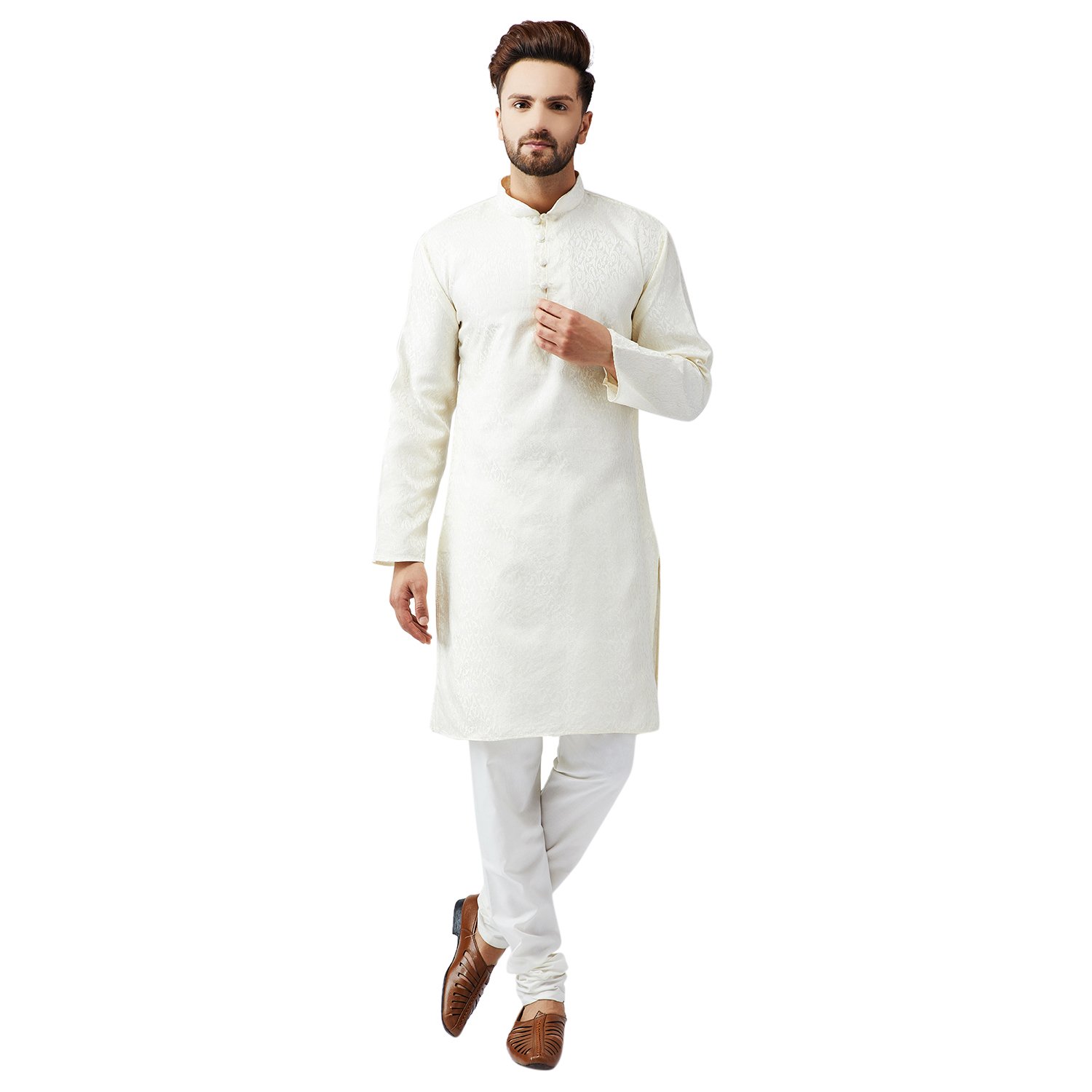 Men's Silk Blend Solid (Since 1958, Churidar Pyjama Set-image-43