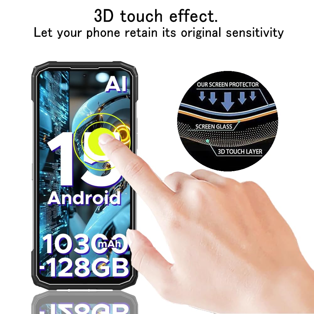 YQINHHME [4 Pack Vetro Temperato per Doogee Blade 20 PRO (6.60 Pollice), Ultra Resistente Pellicola Protettiva Schermo Protezione, 9H Durezza AntiGraffio Screen Protector Film per Doogee Blade 20 PRO