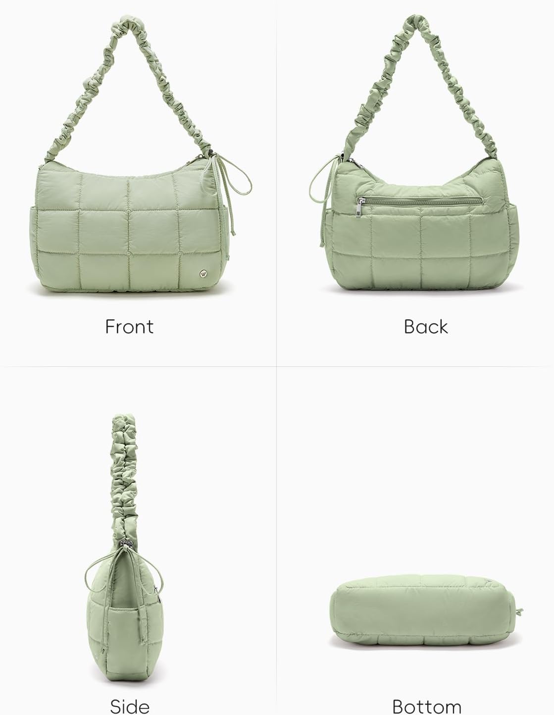 WESTBRONCO Medium Puffer Crossbody Bags for Women Nylon Shoulder Bag Quilted Hobo Bag Women's Handbags with Adjustable Strap