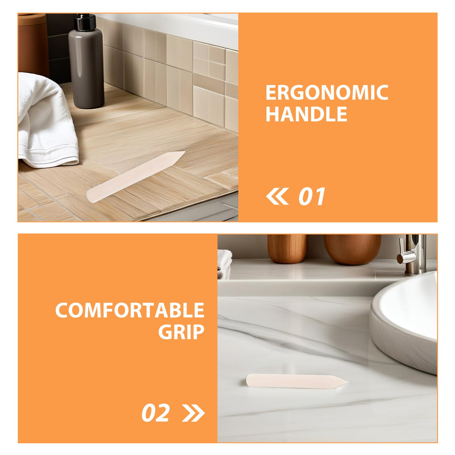 Ipetboom 5 Stück Fleckenentferner aus Echtem Knochen – 15 X 25cm Großer Wäscheknochenschaber mit Rutschfestem Griff Ergonomisches Textilreinigungswerkzeug für Kleidung Teppiche und