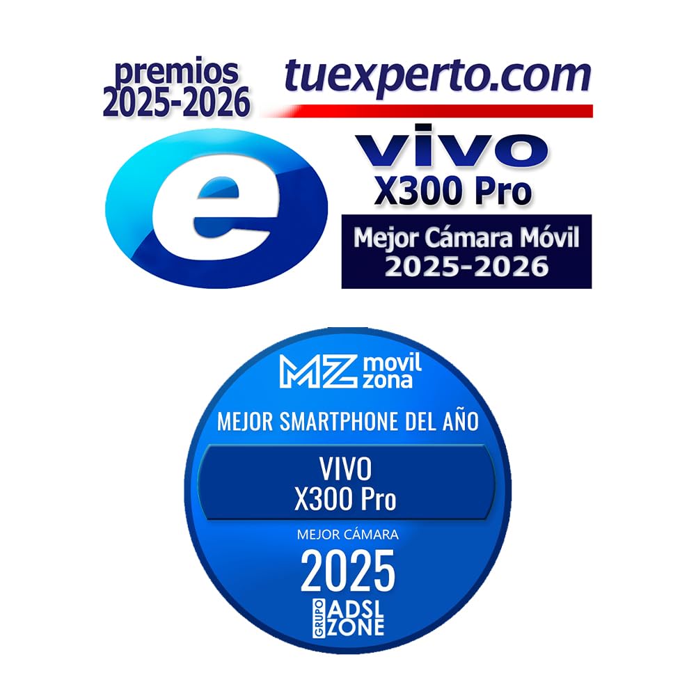 vivo X300 Pro Móvil 5G, 16GB + 512GB, Pantalla Plana de 6,78", cámara con teleobjetivo ZEISS APO de 200MP, procesador MediaTek Dimensity 9500, Smartphone con Kit de fotográfico, 4 años de garantía