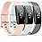3 Pack Soft TPU Bands Compatible with Fitbit Inspire 2 / HR / Ace 2 - Waterproof Sports Straps (02 Gray/Pink/White, Small)