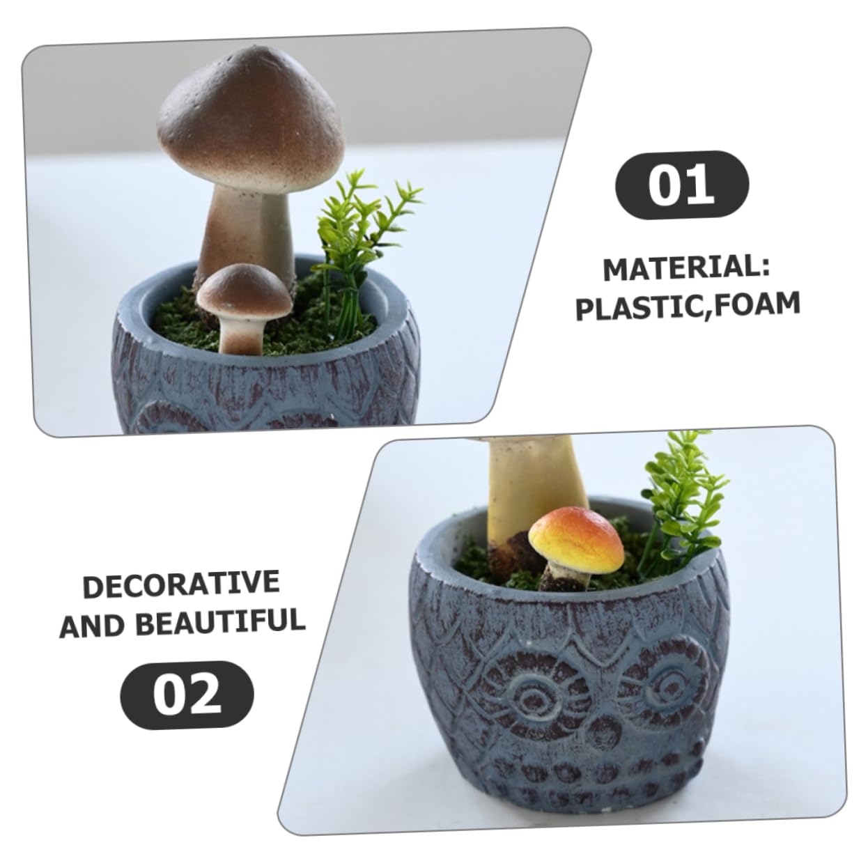 Happyyami 2 Juegos Seta En Maceta Falsa Figuritas De Setas Planta Artificial Plantas Artificiales Terrario Plantas Decoración Seta Artificial Adornos De Hongos Artificiales Espuma 4 Uds * 2