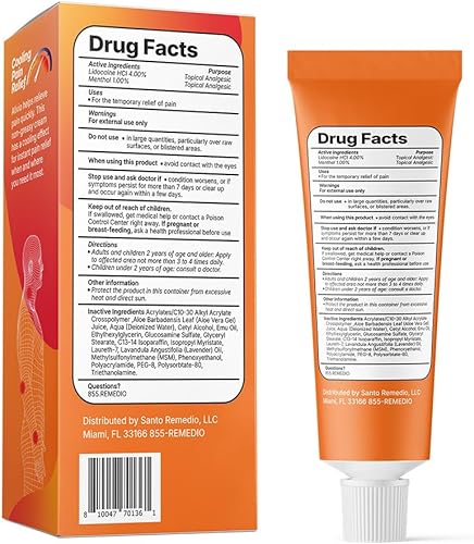 Miniatura 9 de Santo Remedio Alivio para el Dolor, crema para aliviar el dolor, absorción rápida y no grasosa, uso para alivio específico, lidocaína de máxima
