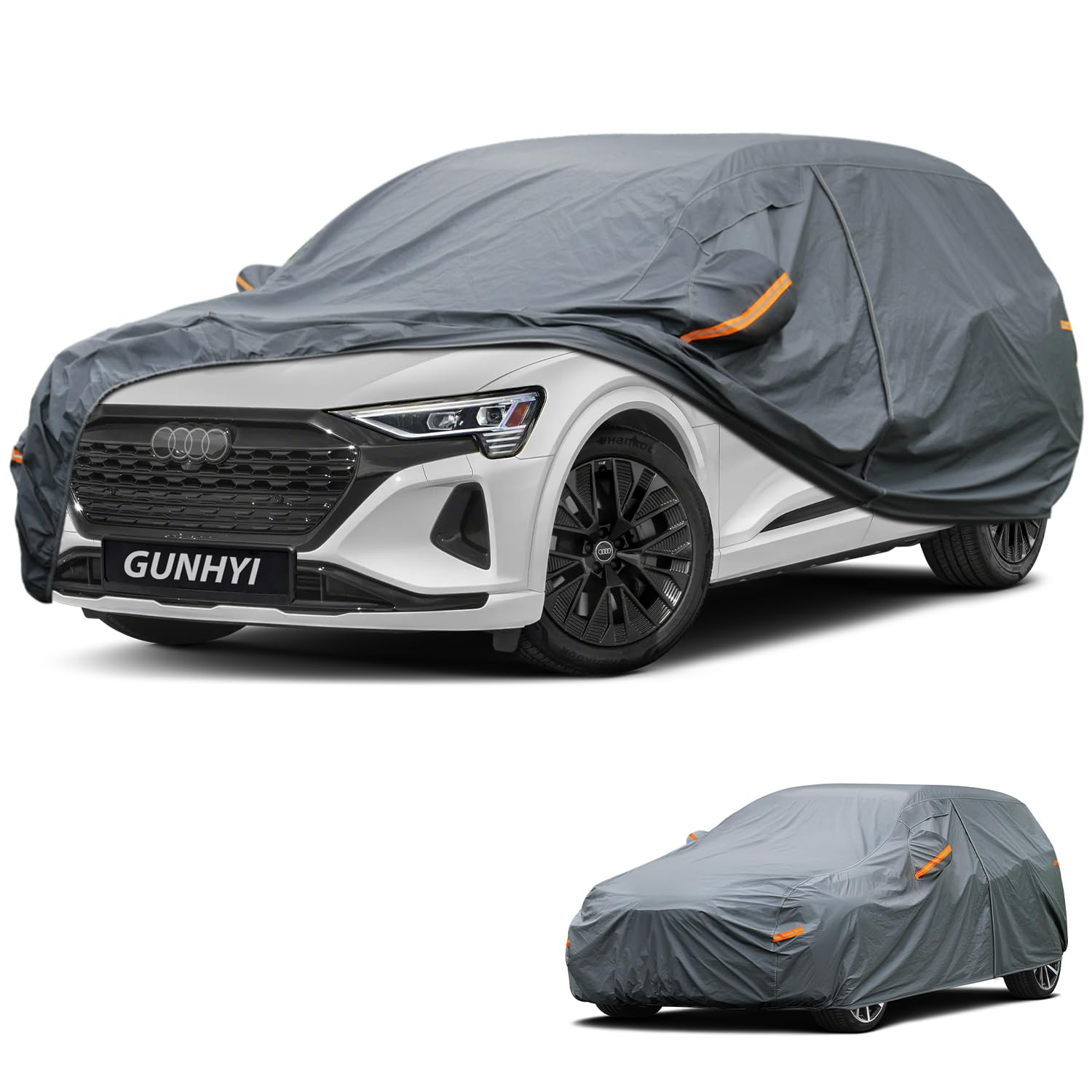 GUNHYI Premium Car Cover Custom Fit Audi Q8/SQ8/Q8 e-tron, 16 Layers Heavy Duty Car Cover Waterproof All Weather with Zipper Door for Sun Rain Snow Dust Uv Protection
