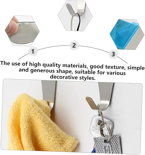 Miniatura 6 de FONDOTIN Potentes ganchos de pared adhesivos, 15 piezas de ganchos pequeños para cocina, baño, sala de estar, organizar tu espacio