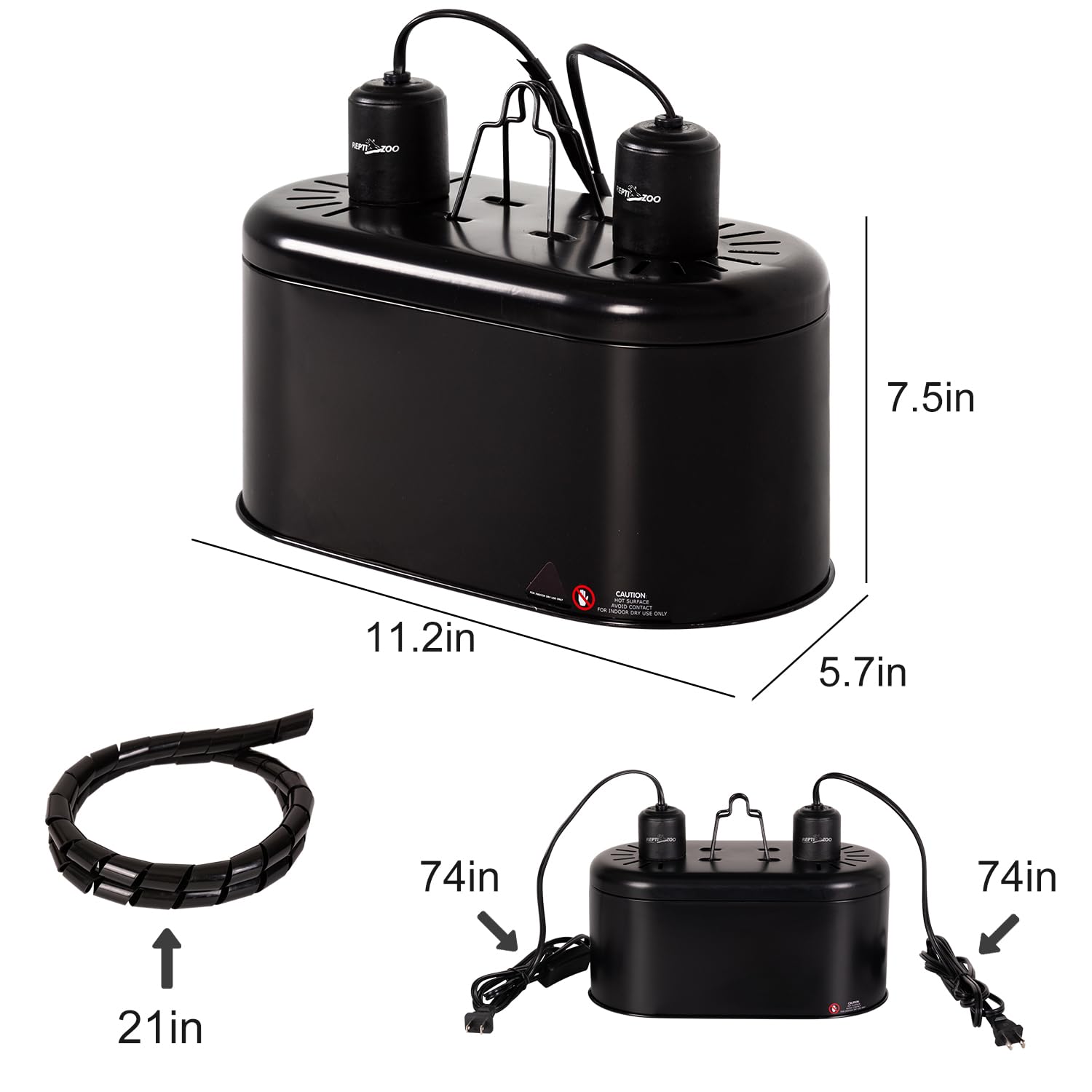 REPTI ZOO Reptile Heat Lamp Combo Pack with Dual Reptile Light Fixture, 100W Intense Basking Spot Light UVA Daylight Heating Lamp & 26W Energy Saving UVA UVB Bulb Spiral Compact Bulb 10.0 - image 5