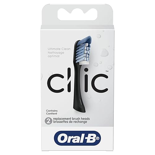 Oral-B Clic Cabezales de cepillo de dientes de repuesto, color negro, 2 unidades