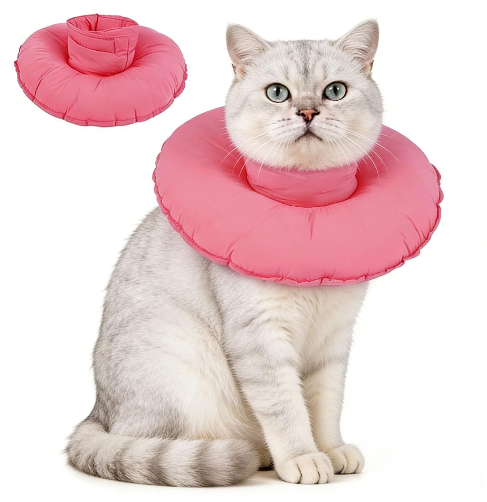 Cat Recovery Collar M, Soft Cat Cone for Cats, Anti Lick Protective Collar, Adjustable Cat Cone Collar to Stop Licking, Lightweight After Surgery Collar, Comfortable Alternative to E Collar PINK