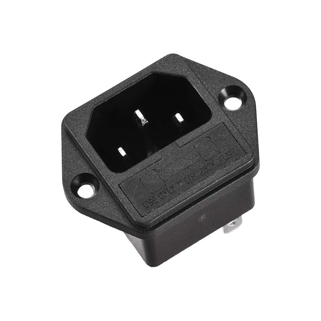 uxcell AC 250V 10A 250V 6.3A 3 Pins IEC320 C14 Inlet Power Socket W Fuse Holder 1Set