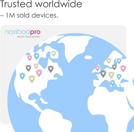 Nosiboo Pro Nasal Aspirator for Babies | Electric Nose Sucker | Made in EU | Adjustable Suction Power | Premium Quality | Award-Winning Design (Blue, 7,8x6,38x6,77 Inch)