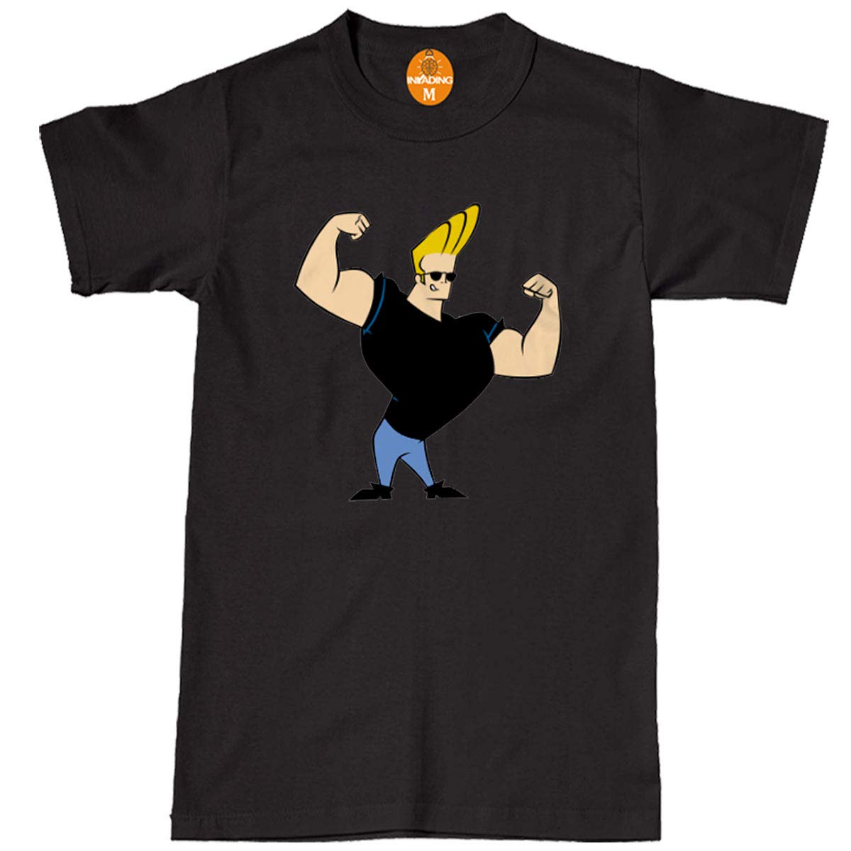 Johnny BRAVO'S Gym Vest T Shirt Weightlifting Bodybuilding Protein Beast Mode Black