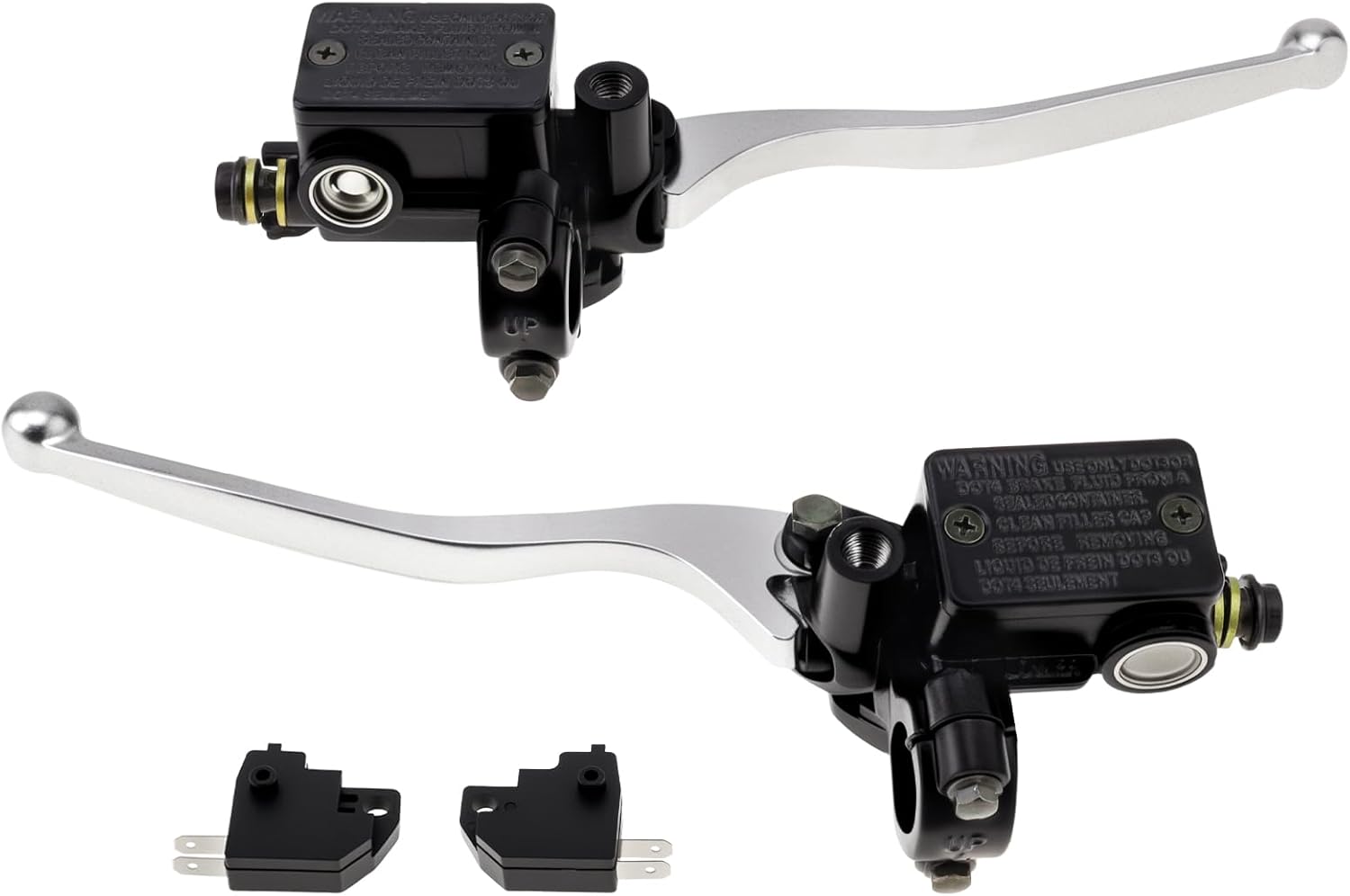 Windance 22mm 7/8inch M10 Motorcycle Handlebar Brake Lever Pump with 10mm Mirror Hole Front Left Hand Brake Master Cylinder Clutch Compatible with Yamaha Suzuki Honda Kawasaki (Left Right)