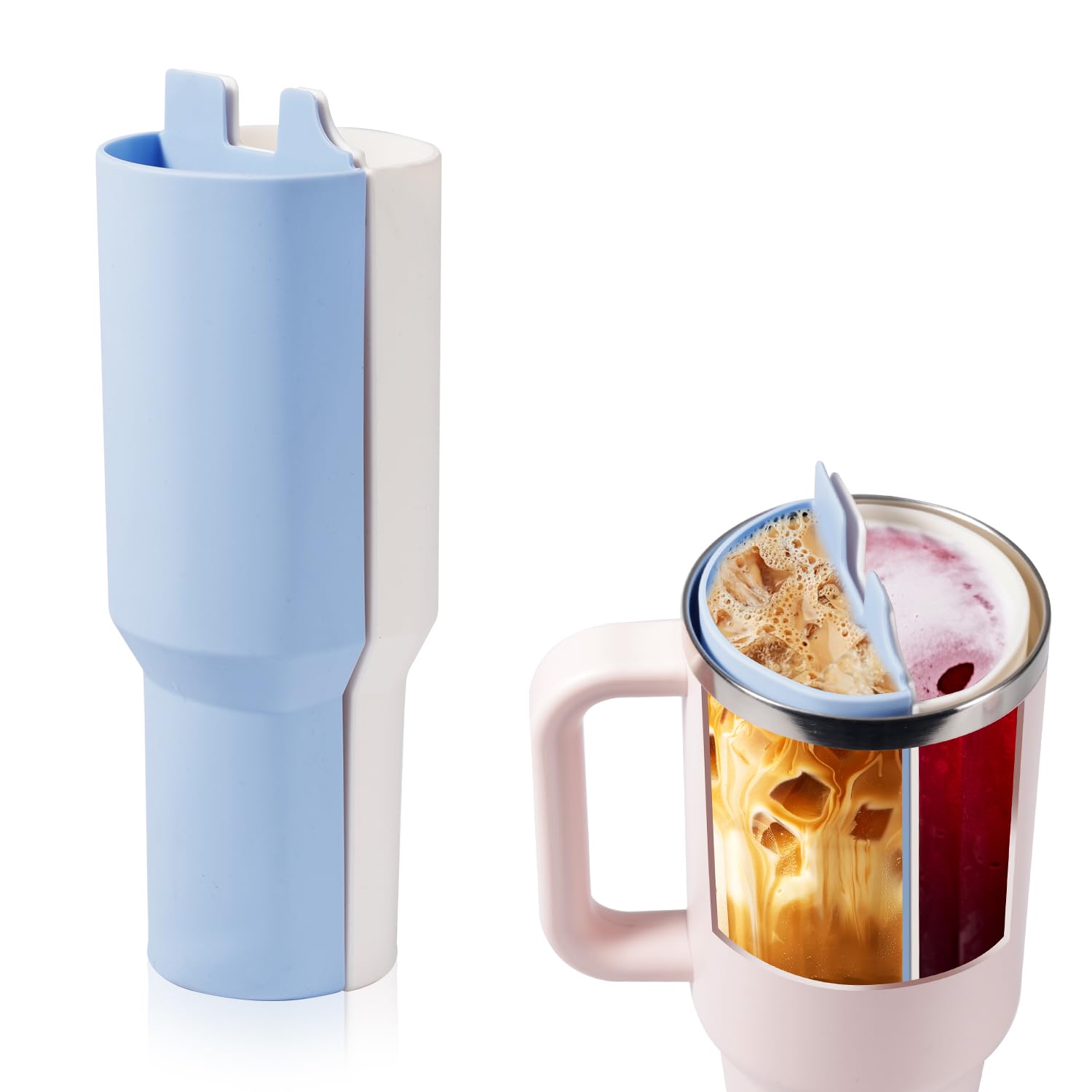 2-in-1 Getränketrenner Aus Silikon – Kompatibel Mit Stanley Cup 1,2 L, Für Kalte & Warme Getränke (ohne Vermischung)