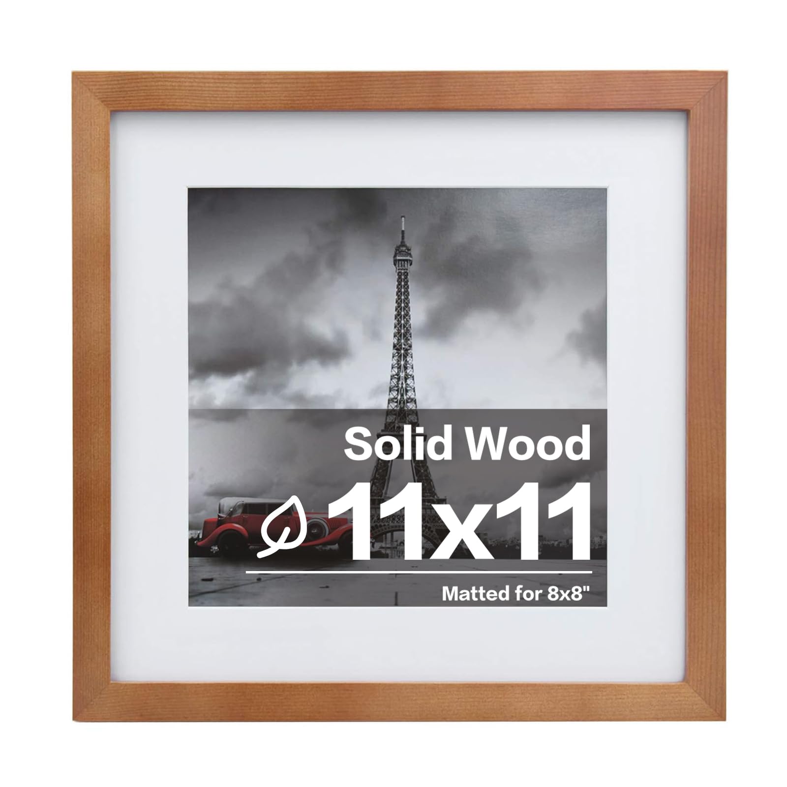 Cadre photo mural 11x11 cm en bois pour personnaliser votre bureau ou table de chevet