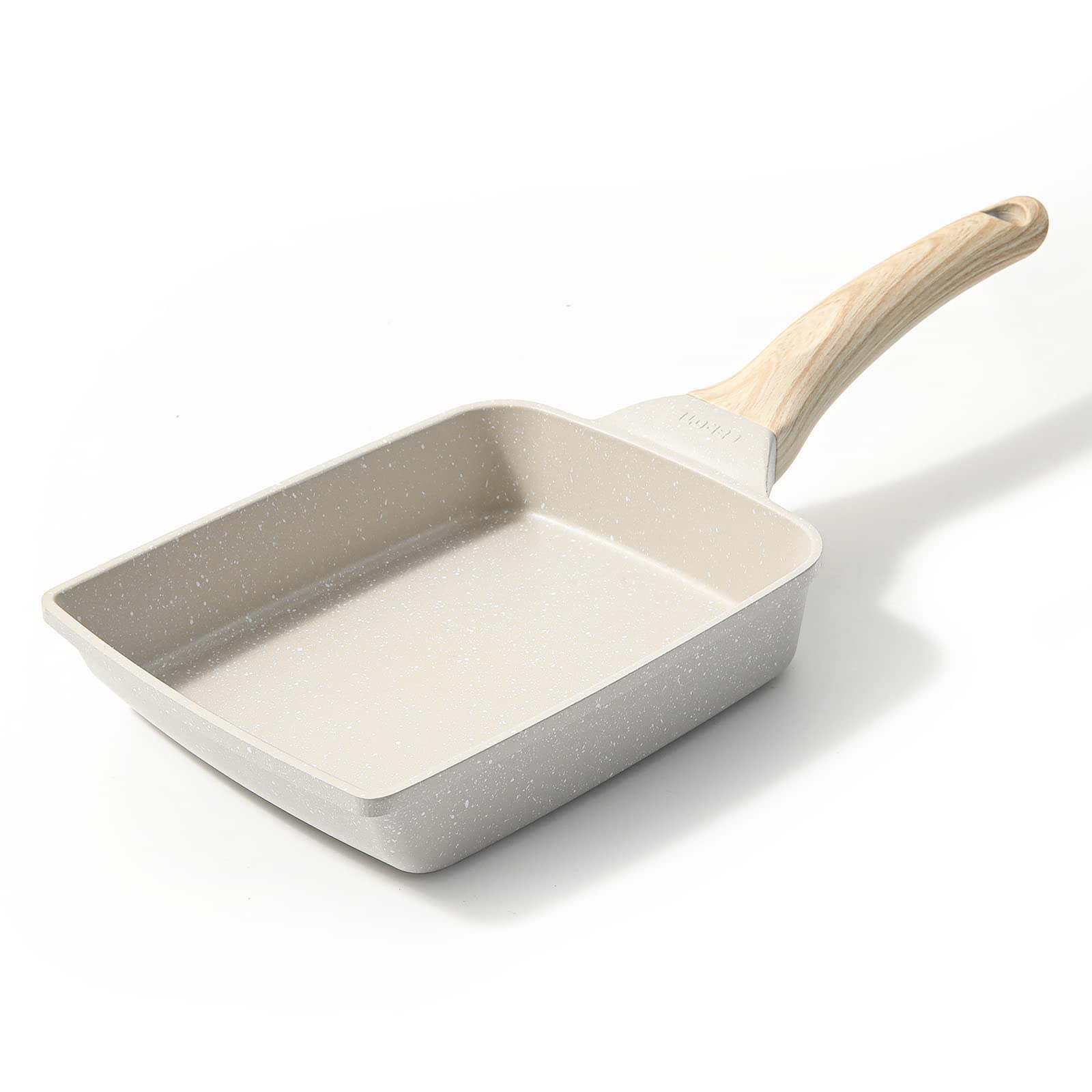 CAROTE カローテ 卵焼き フライパン 14*18cm IH・ガス火対応 PFOA PFOS フリー 卵焼き器 マーブルコート スルスルすべる くっつきにくい お手入れが簡単 グレージュ 一年補償 cosy(14*18cm)