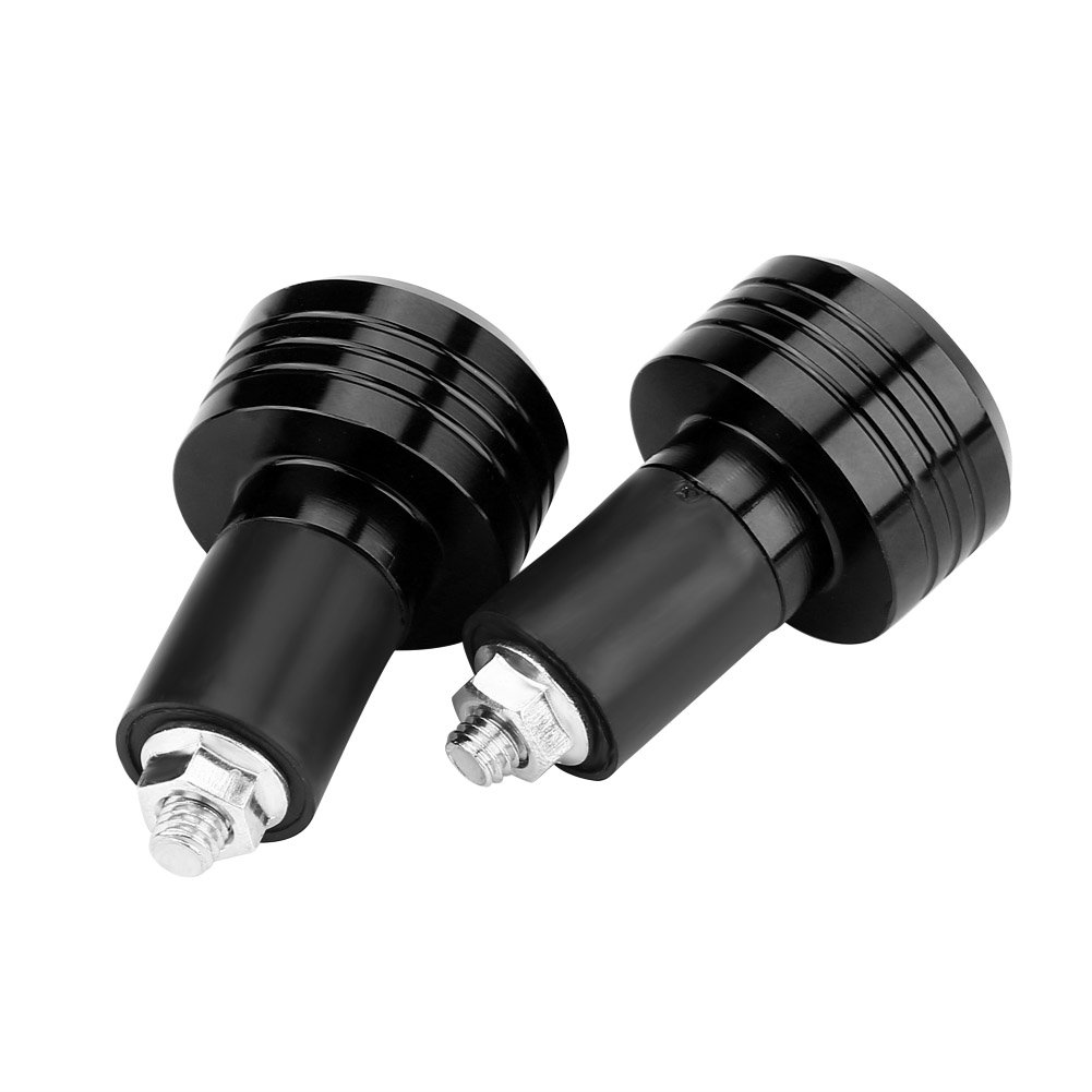 Końcówki Kierownicy Para 22mm Uniwersalnych Aluminiowych Uchwytów Motocyklowych Końcówki Kierownicy Wtyczka Balansu Wagi(czarny)