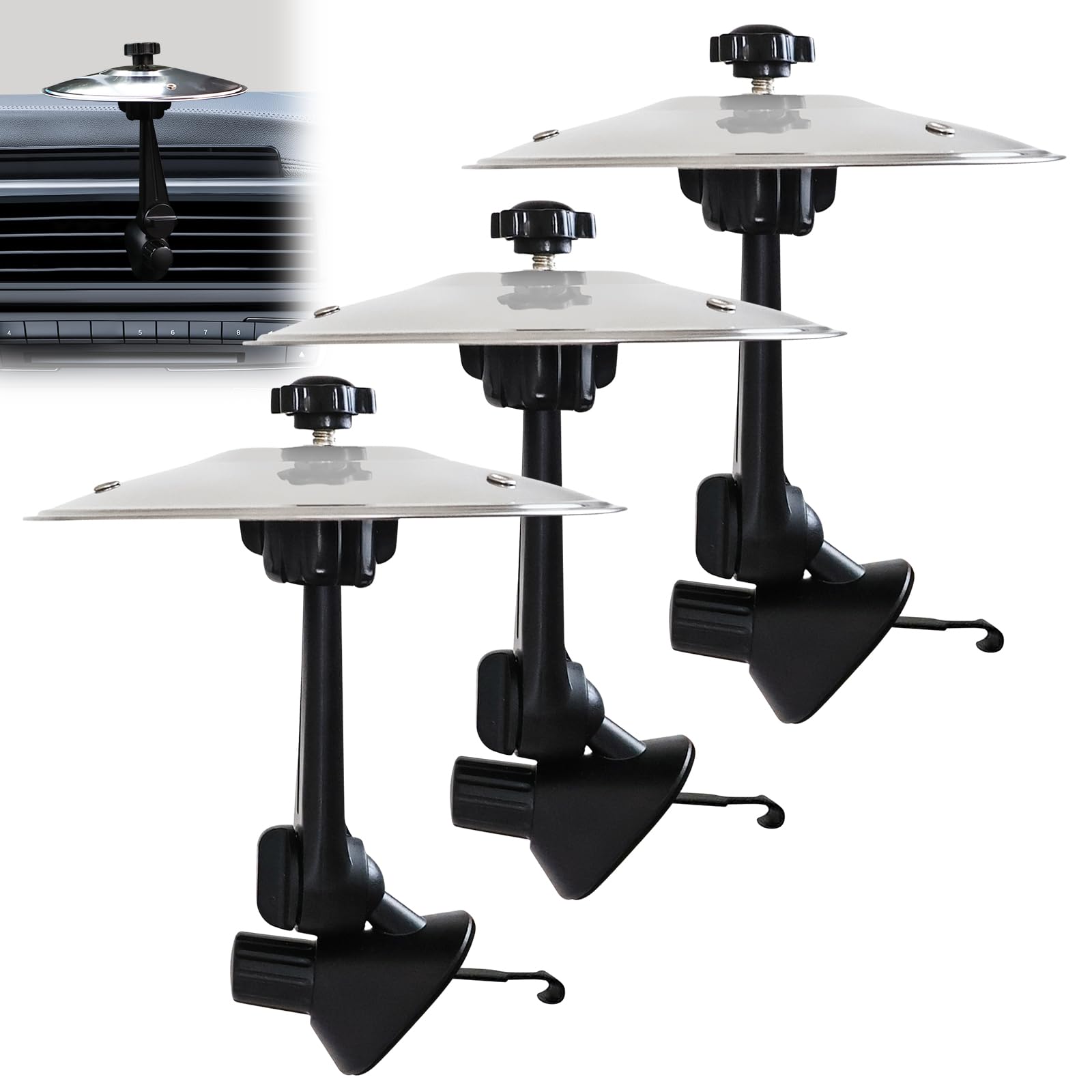 Lot de 3 grilles d'aération pour tambour de voiture, cymbales de voiture, mini clip de tambour pour batteur, amateur de musique, divertissement de conduite