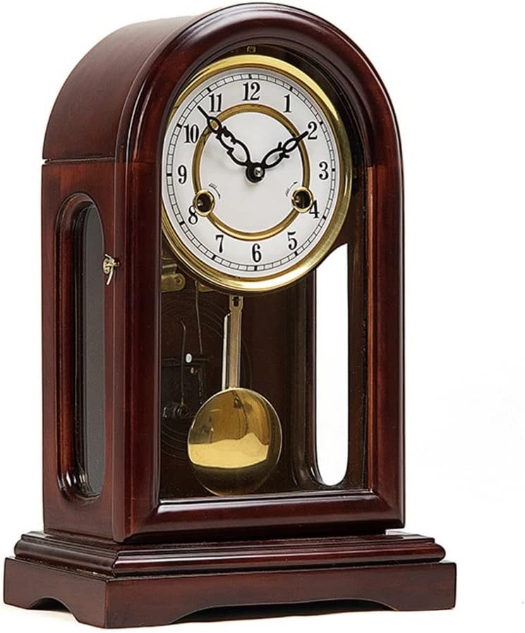 Retro Standing Clock Table Clock Vintage, Mantel Clock Silent Decorative, Fireplace Mantle Clock, for Living Dining Room, Kitchen, Office Shelf Decoration,