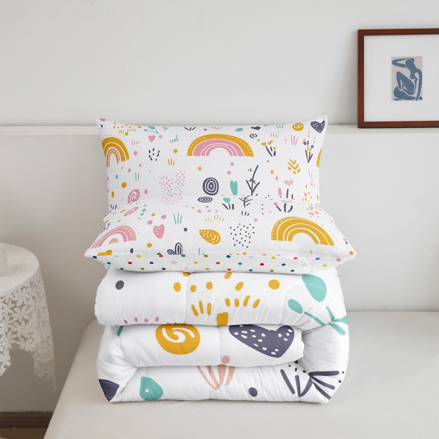 Rainbow Comforter Erosebridal Kids Rainbow Comforter Set Twin,Cute