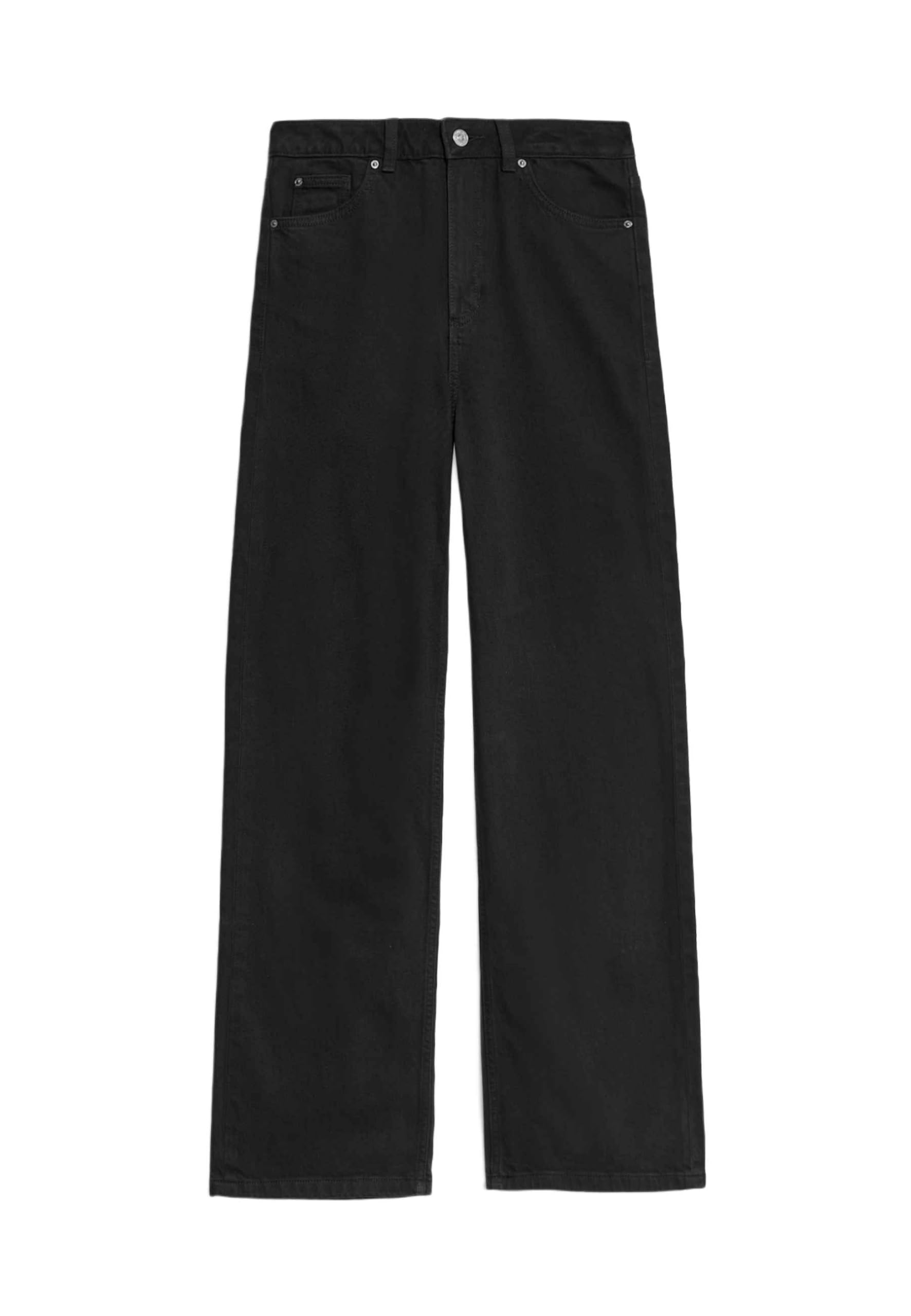 Marks & Spencer Damen Baumwolle Hose Regular | Mit mittlerem Bund, Beinform: Weites Bein, Waschung: Dunkelblau, Zum Reinschlüpfen, Leicht