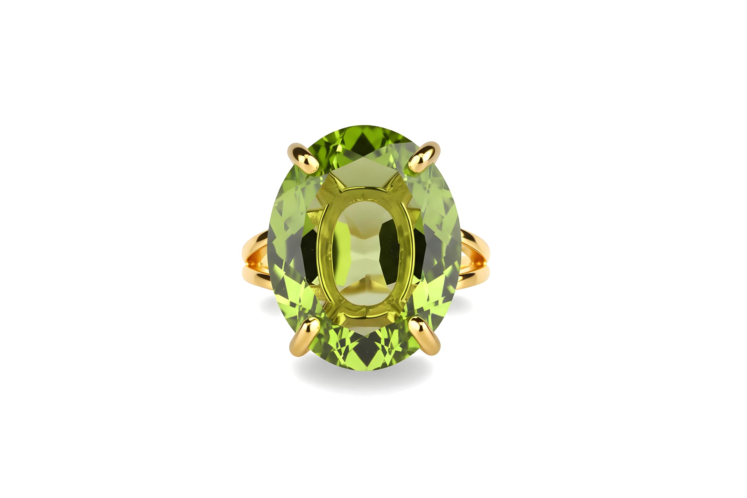 Anillo de Peridoto Hecho a Mano - Anillo de Piedra Natural en Oro de 14k - Elegante Anillo de Declaración Anillo de Compromiso de Novia de Fiesta de Bohemia - Regalo de Joyería Artesanal para Mujer