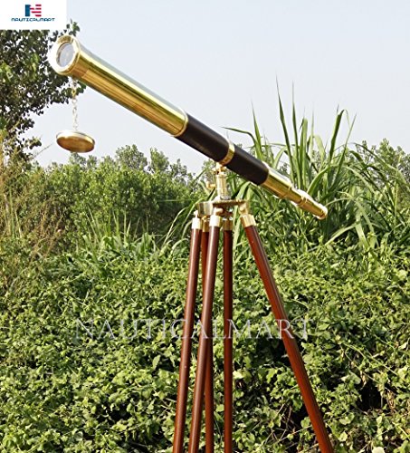Nautical Telescope Brass Leather 60