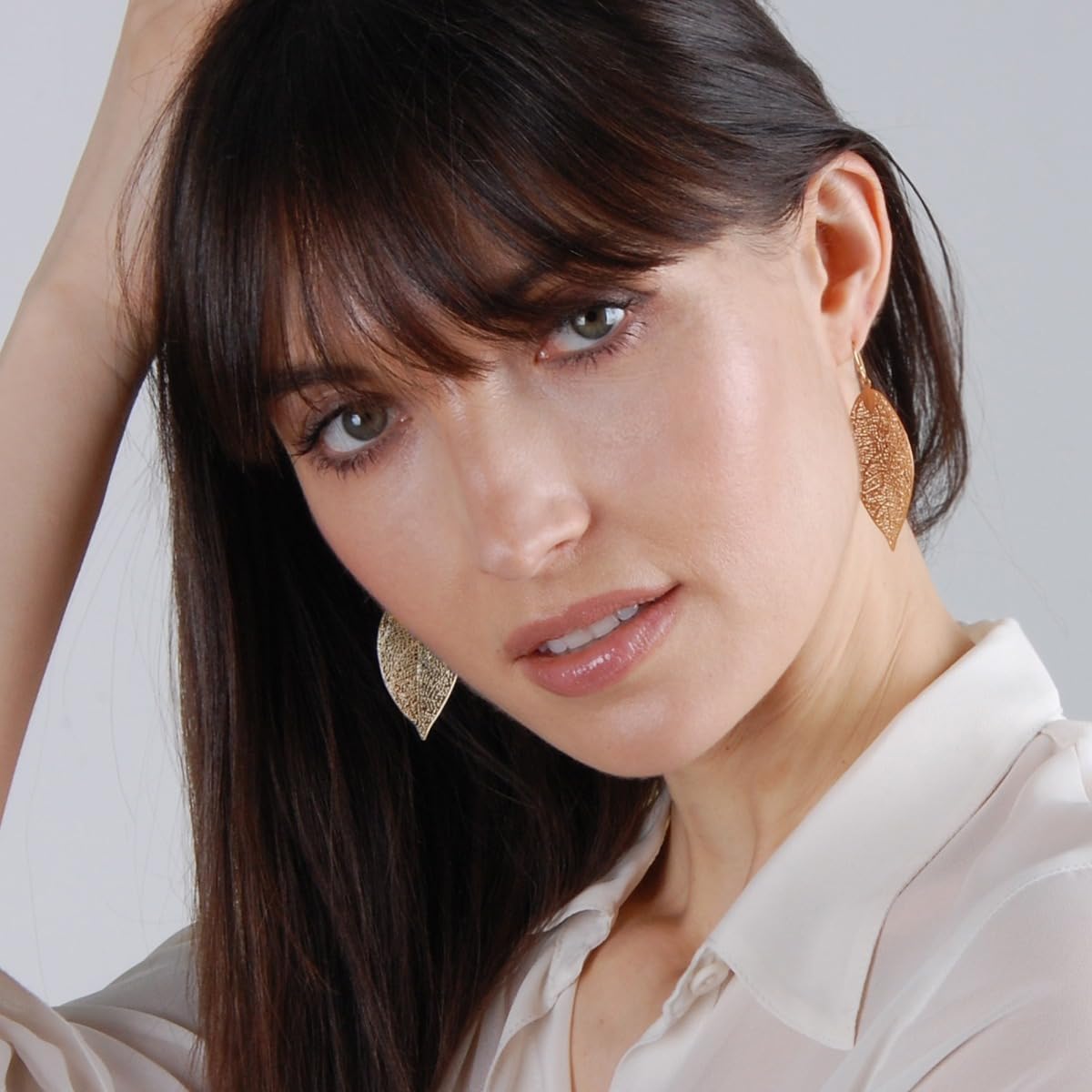 Humble Chic Big Filigree Leaf Earrings for Women - Lightweight Cutout Oversized Drop Dangles - Boho Silver Earrings for Women, Vintage-Style Dangling Drops in Large 3.5" Inch Long, Silver Tone Plated - Image 2