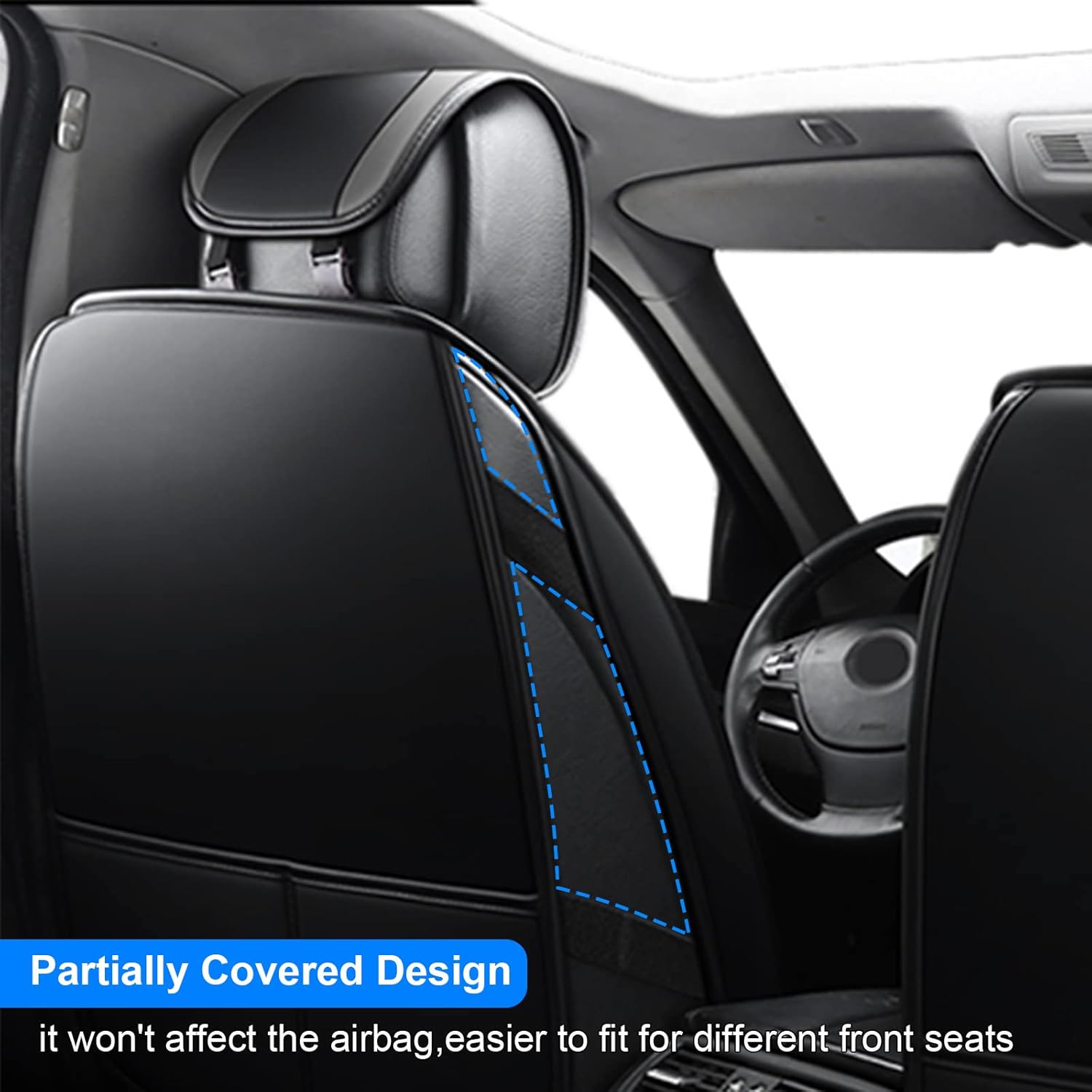 Pu Leather Car Seat Covers Fit for Acura TL 2004-2014,5pcs Waterproof Car Seat Protectors,Vehicle Front Rear Seat Cushion,Black&Grey