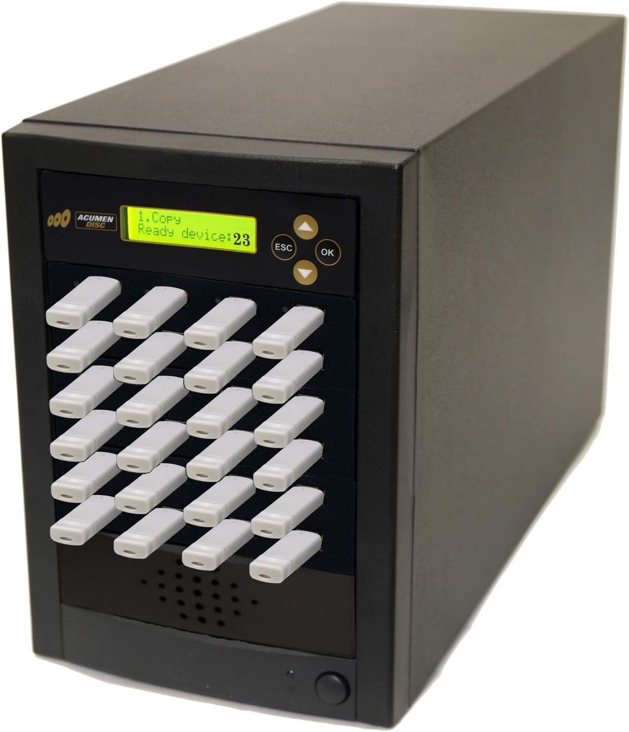 Acumen Disc1 to 23 USB Duplicator - Multiple Standard-A Flash Memory Card Copier & Sanitizer (DOD Compliant) System - 2.0/3.0 Digital Key Dongle/Thumb Drive Media Mass Storage