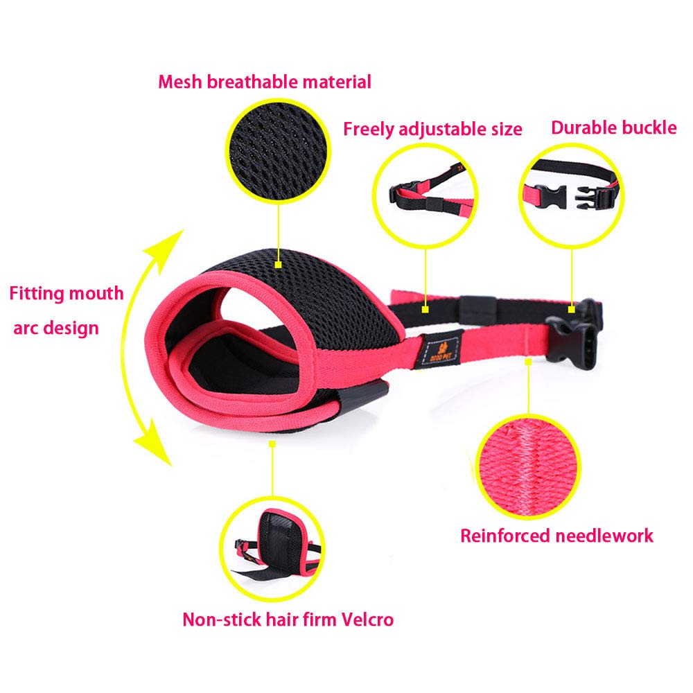 Pet Muzzle, Dog Muzzle Nylon Soft Breathable Mesh Muzzle Anti-Biting Barking Pet Mouth Cover for Small Dog Medium Dog (XXL-Black)