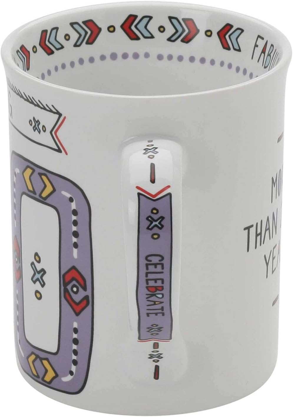 Enesco 6002475 Our Name is Mud The Big 40 Cuppa Doodle, Stoneware Mug, 16 oz., Purple