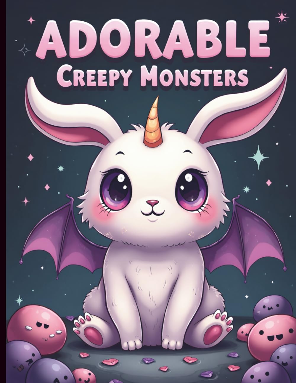 Adorable Creepy Monsters: A Spooky Cute Coloring Book with 50 Fantasy Animals for Relaxation, Anxiety, and Stress Relief | An Adult Coloring Book featuring Creepy Kawaii Creatures