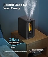 Vista 5 de BREEZOME 6L Humidifiers for Bedroom, Cool Mist Top Fill Humidifier with Aroma Diffuser, Humidistat, Night Light, 50H Runtime, Quiet Ultrasonic