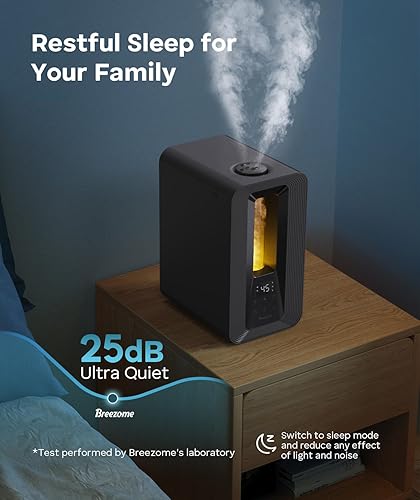 Miniatura 5 de BREEZOME Humidificadores de 6L para dormitorio, humidificador de llenado superior de niebla fría con difusor de aroma, humidistato, luz nocturna,