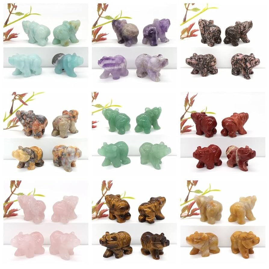 Amazon.co.jp: 1.5インチ クマの像 天然アメジスト ローズ