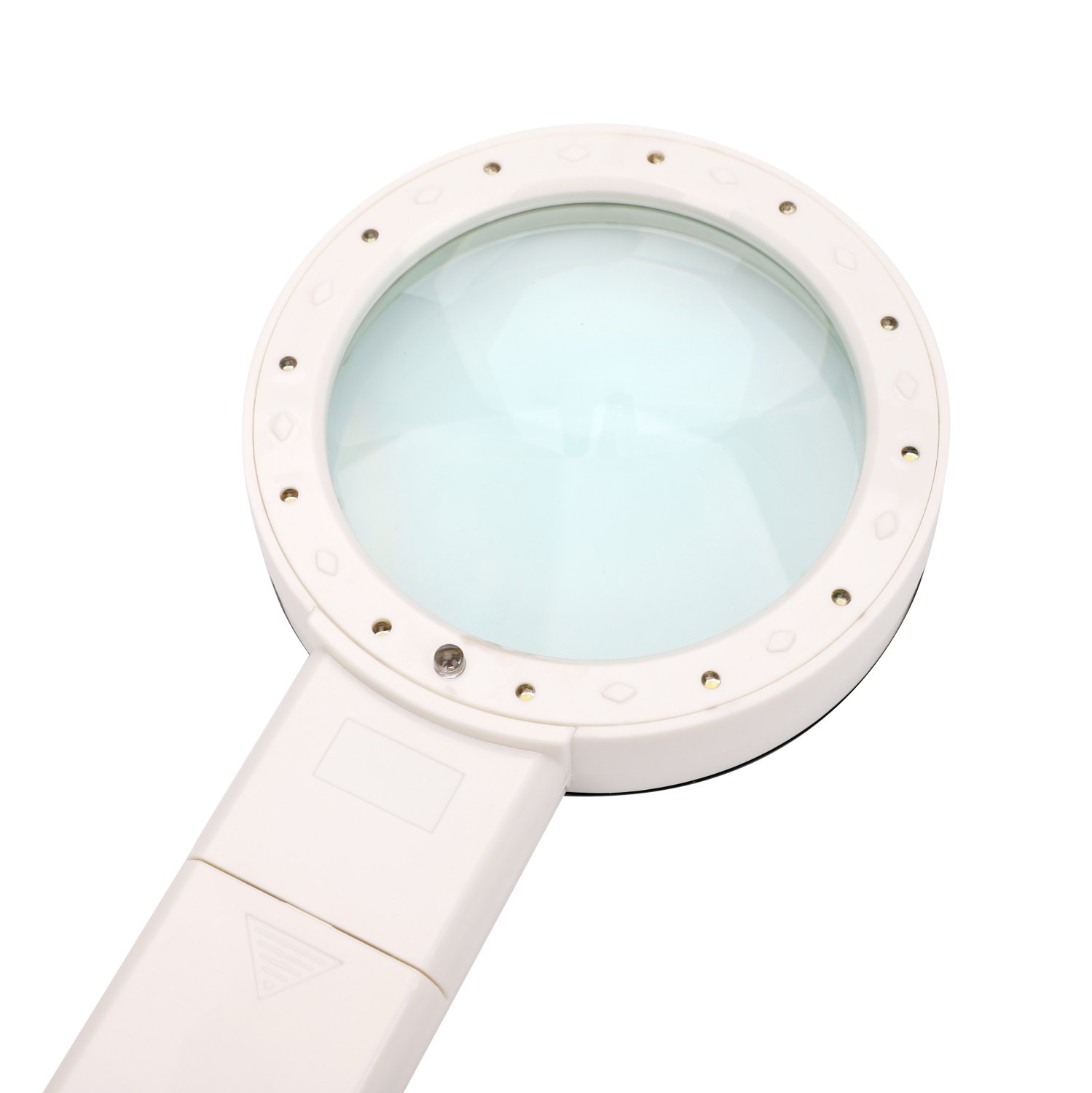 10-fache LED-Handlupe mit Lichtleselupe, doppelte optische Glaslinse, Lupe mit 12 LED, 1 UV-Licht für Bücher, Zeitung, Schmuck, Münzen, Stempel, Hobbyhandwerk