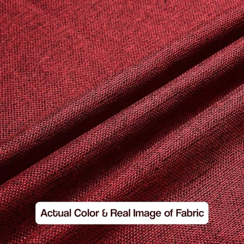 Image of FRESH FROM LOOM Jute Non-Ring Curtains | S-Wave Pleat |Premium 9 ft Door Non-Ring Curtains | S-Wave Pleat | Parda | Light Block Parde | (Size - 9ft, Red, 1pc)