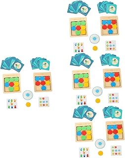 Ciieeo 4 Conjuntos De Blocos De Madeira De Aprendizagem Emocional Para Quebra-Cabeça De Madeira Para Aprendizagem Precoce Blocos De Madeira Educacionais Blocos De Madeira Rock Pp