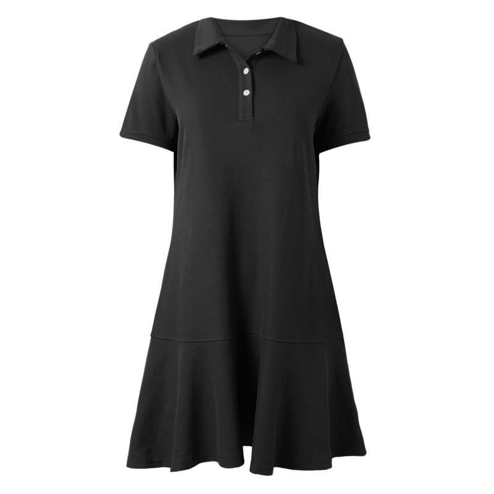 TTDGYYXW 2026 Vestido de Verano para Mujer con Cuello, Manga Corta, Volantes, Vestido de práctica de Tenis