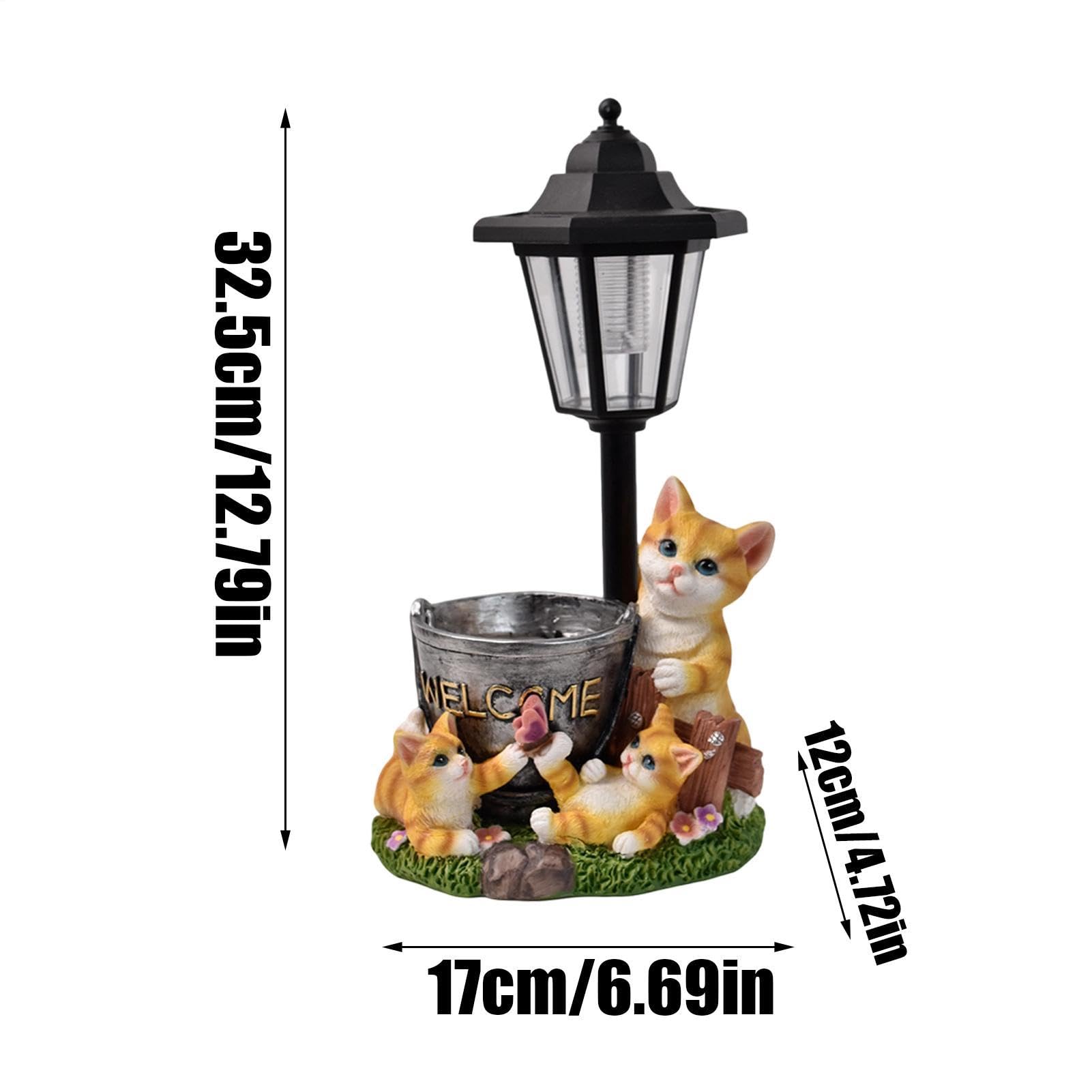 Słoneczne Figurki Ogrodowe Świetlna statuetka kota dekoracja doniczki | Dekoracja Ogrodowa Rzeźba Zwierzęcia Na Patio, Ganek, Podwórko, Trawnik, Dziedziniec, Ścieżki, Alejki Oraz Do Krajobrazu
