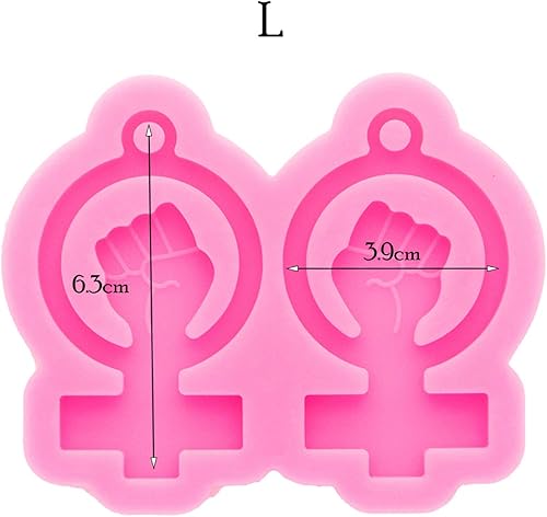 Miniatura 2 de Super brillante puño forma pendientes molde silicona molde pendiente resina molde DIY llavero artesanía epoxi moldes joyería fabricación pendiente