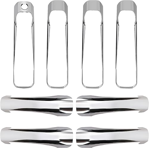 Tutor Auto Cubiertas cromadas para manija de puerta compatibles con Dodge Ram 1500 2500 3500 2009-2018 - Manija puerta exterior
