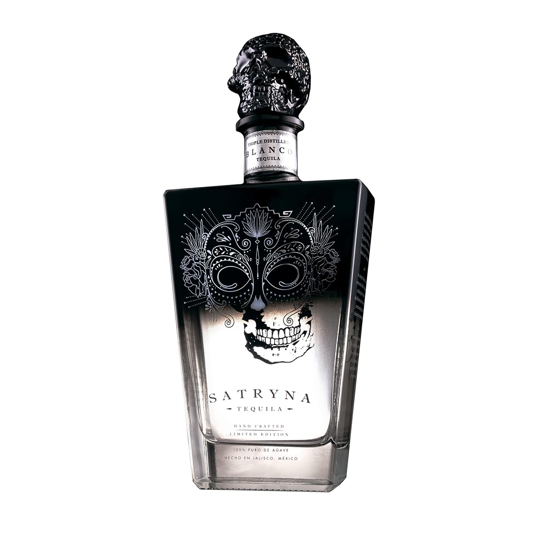 Satryna - Tequila Blanco Satryna - Tequila de 70cl, 700ml - 38% - Galardonado Tequila Artesanal de Lujo - 1 x Botella de Tequila