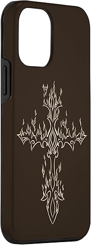 Miniatura 3 de Funda gótica para iPhone 12 Mini Burning Cross in Flame Emo E-Girl Boy Alt Trad Mall Y2K